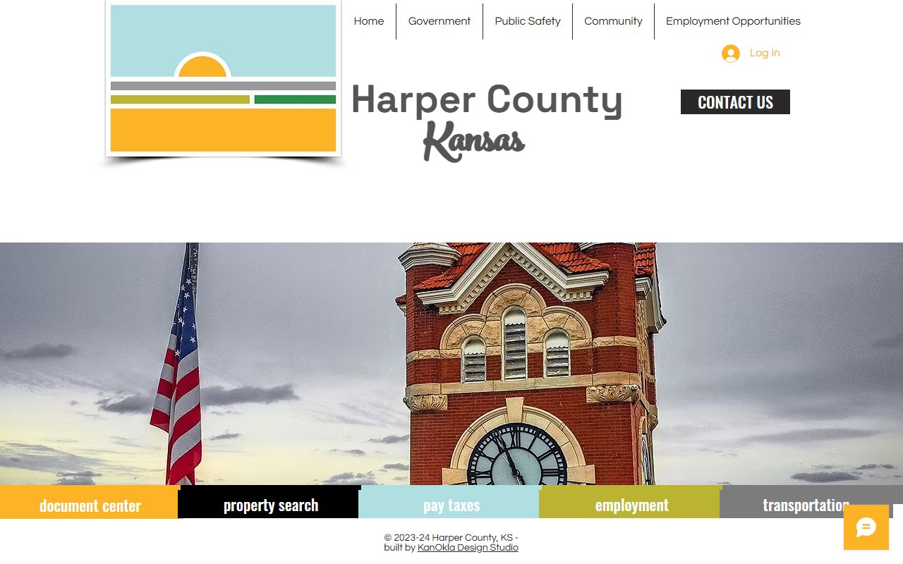 Harper County Dispatch page showing the jail and dispatch contact context